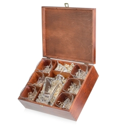 Ekskluzywny komplet do whisky BOHEMIA ROCKY 6+1 w skrzynce z GRAWEREM