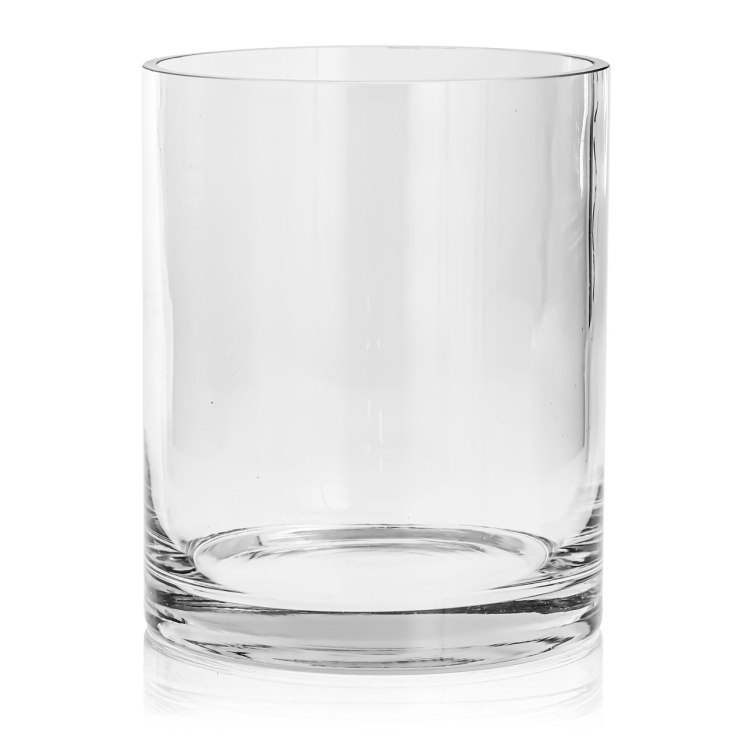 Ekskluzywny ręcznie robiony Wazon szklany na kwiaty bezbarwny HANDMADE 25,5 cm