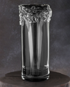 Ekskluzywny ręcznie robiony Wazon szklany na kwiaty czarny HANDMADE 36 cm - 2 GATUNEK