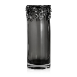 Ekskluzywny ręcznie robiony Wazon szklany na kwiaty czarny HANDMADE 36 cm - 2 GATUNEK