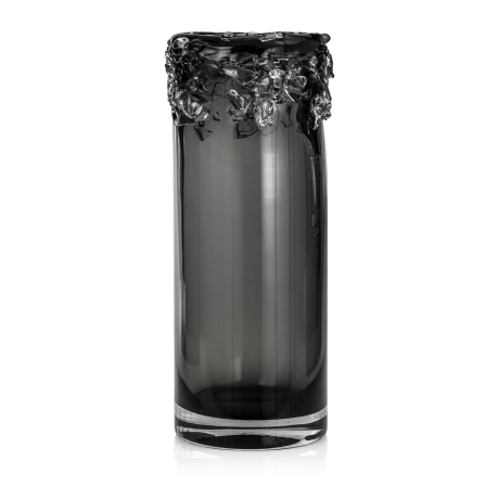 Przejdź do produktu Ekskluzywny ręcznie robiony Wazon szklany na kwiaty czarny HANDMADE 36 cm - 2 GATUNEK