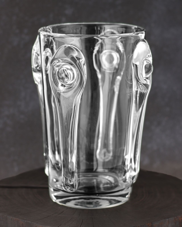 Ekskluzywny ręcznie robiony Wazon szklany na kwiaty bezbarwny HANDMADE 24,5 cm - 2 GATUNEK