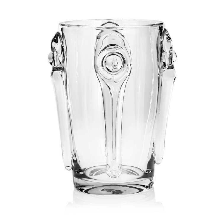 Ekskluzywny ręcznie robiony Wazon szklany na kwiaty bezbarwny HANDMADE 24,5 cm - 2 GATUNEK