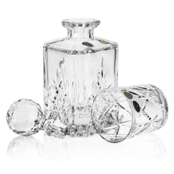 Ekskluzywny komplet do whisky BOHEMIA YORK 6+1 w skrzynce z GRAWEREM