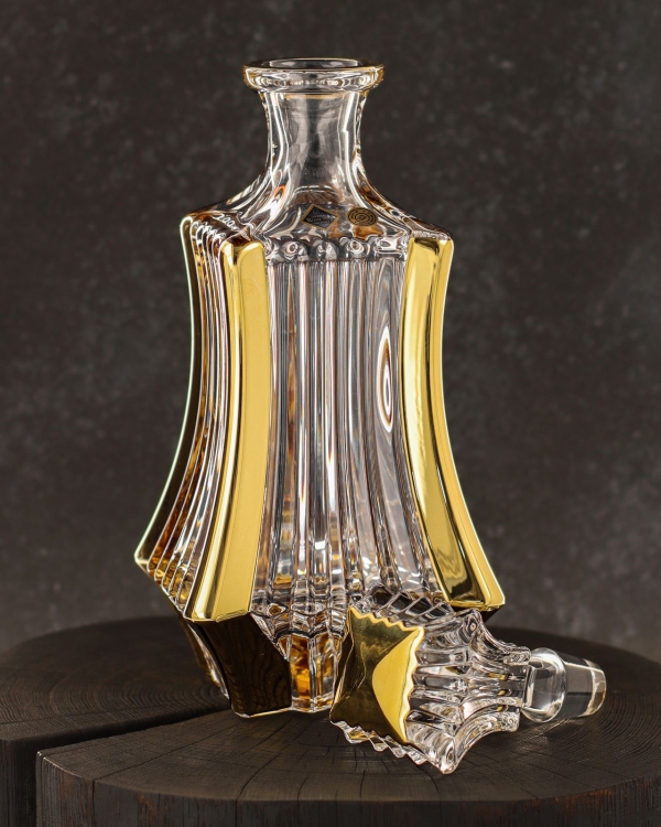 Ekskluzywna kryształowa karafka do whisky BOHEMIA GOLD PRAGUE 900ml