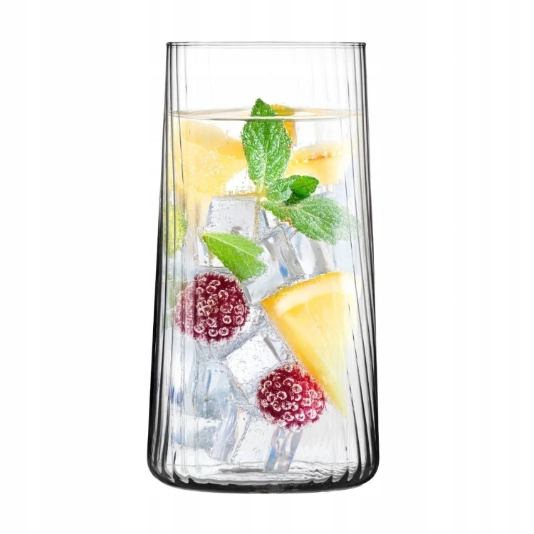 Szklanki ryflowane / karbowane z OPTYKIEM KROSNO Avant-Garde LUMI wysokie do napojów 540 ml 6 szt