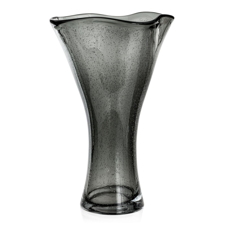 Ekskluzywny ręcznie robiony Wazon szklany na kwiaty czarny HANDMADE 43 cm