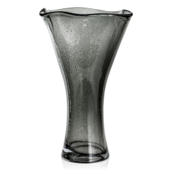 Ekskluzywny ręcznie robiony Wazon szklany na kwiaty czarny HANDMADE 43 cm