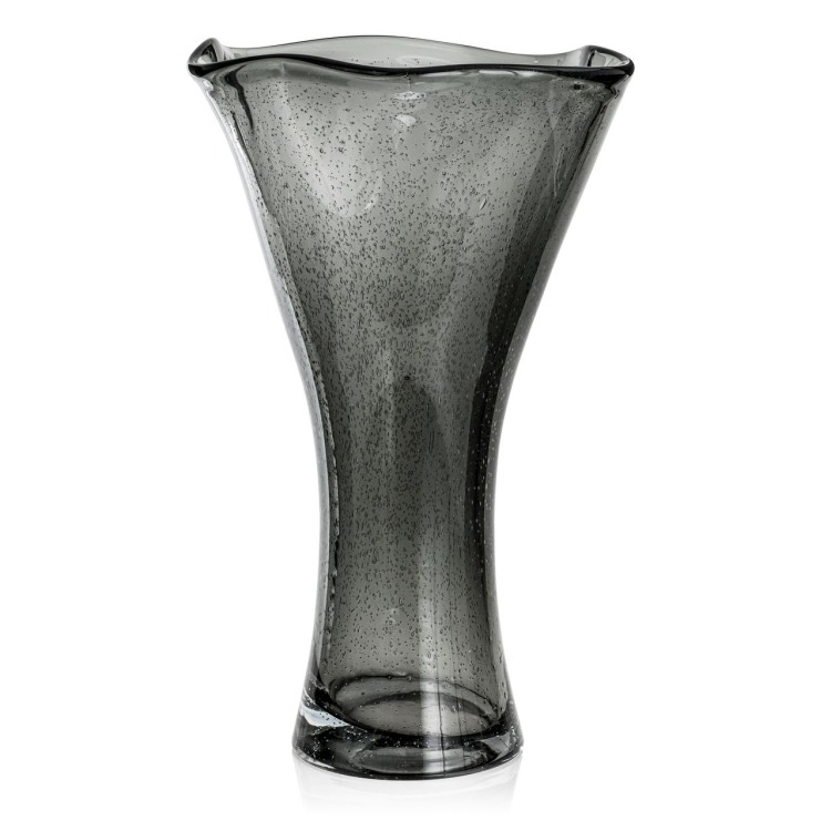 Ekskluzywny ręcznie robiony Wazon szklany na kwiaty czarny HANDMADE 43 cm