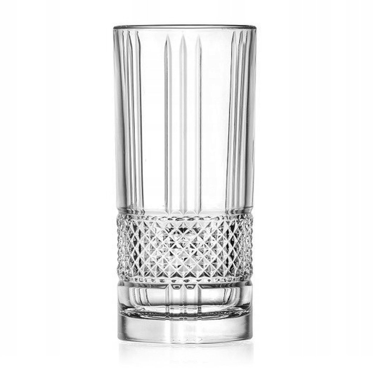 Kryształowe wysokie szklanki long drink RCR BRILLANTE 370 ml | 6 szt.