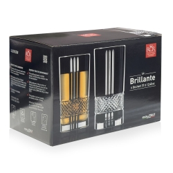 Kryształowe wysokie szklanki long drink RCR BRILLANTE 370 ml | 6 szt.