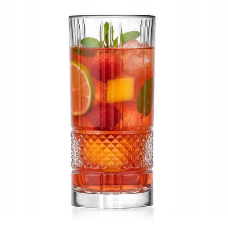 Kryształowe wysokie szklanki long drink RCR BRILLANTE 370 ml | 6 szt.