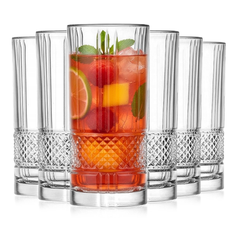Kryształowe wysokie szklanki long drink RCR BRILLANTE 370 ml | 6 szt.