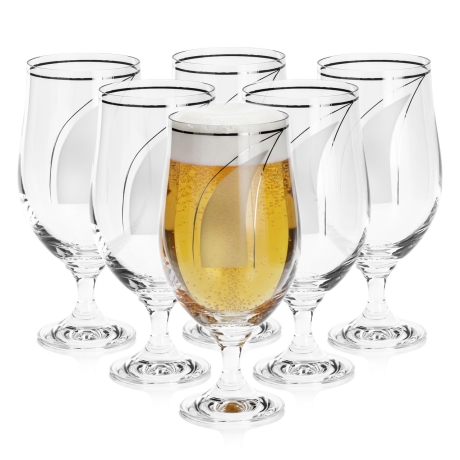 Przejdź do produktu Komplet pokali do piwa 500 ml SATYNOWA ŁEZKA 6 szt.