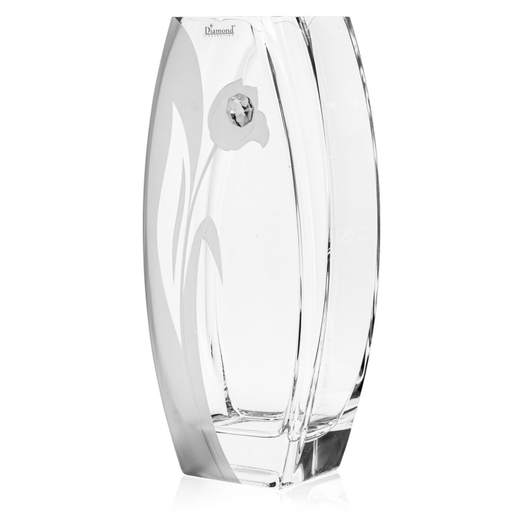Wazon szklany dekoracyjny z pryzmatem SWAROVSKI 32cm X2771