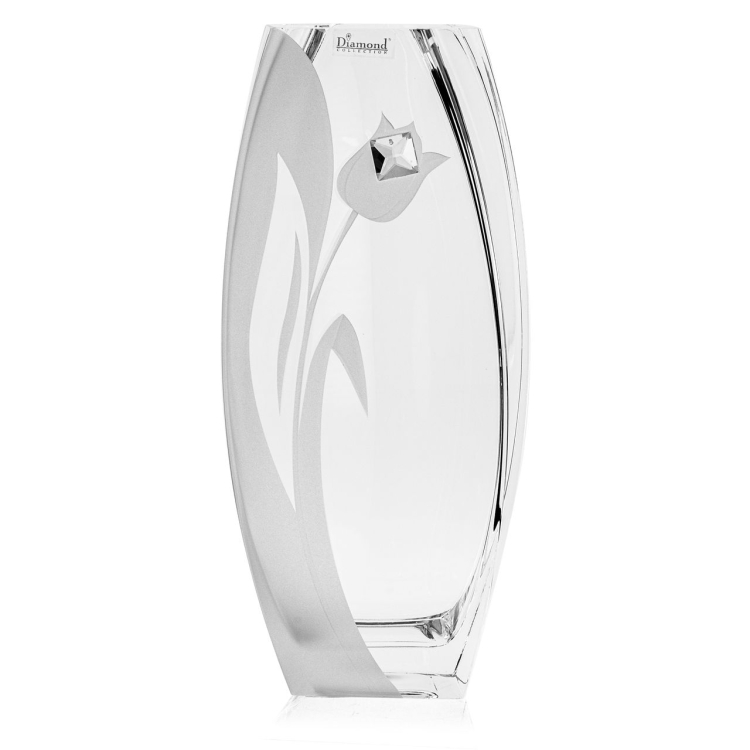 Wazon szklany dekoracyjny z pryzmatem SWAROVSKI 32cm X2772