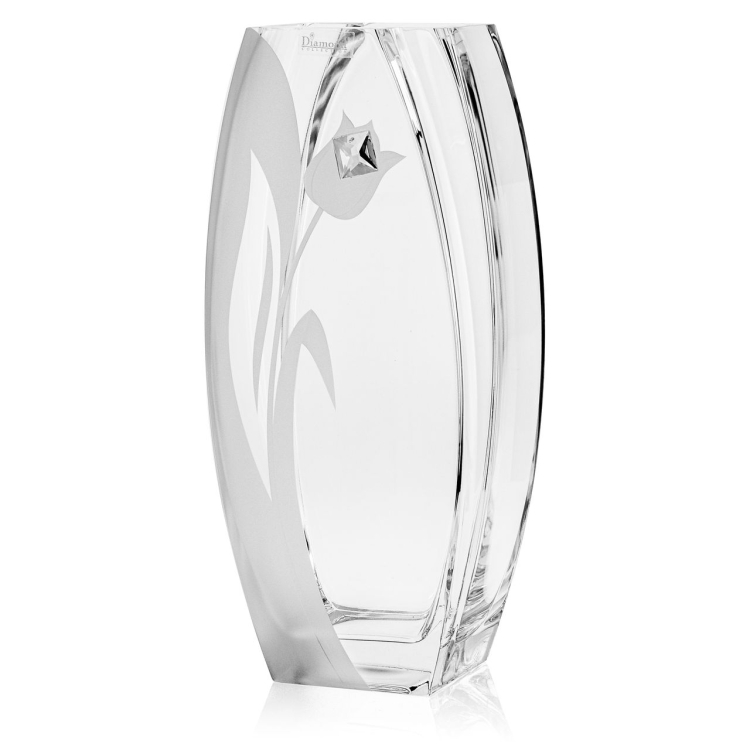 Wazon szklany dekoracyjny z pryzmatem SWAROVSKI 32cm X2772
