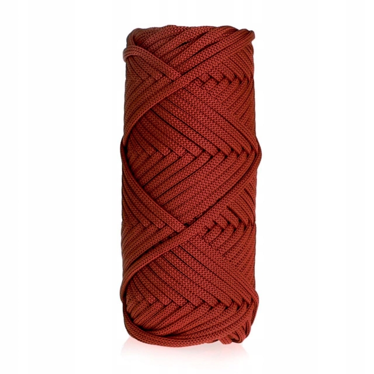 Sznurek POLIESTROWY Płaski do rękodzieła makramy Bordowy 3mm 20m