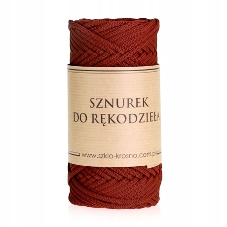 Przejdź do produktu Sznurek POLIESTROWY Płaski do rękodzieła makramy Bordowy 3mm 50m