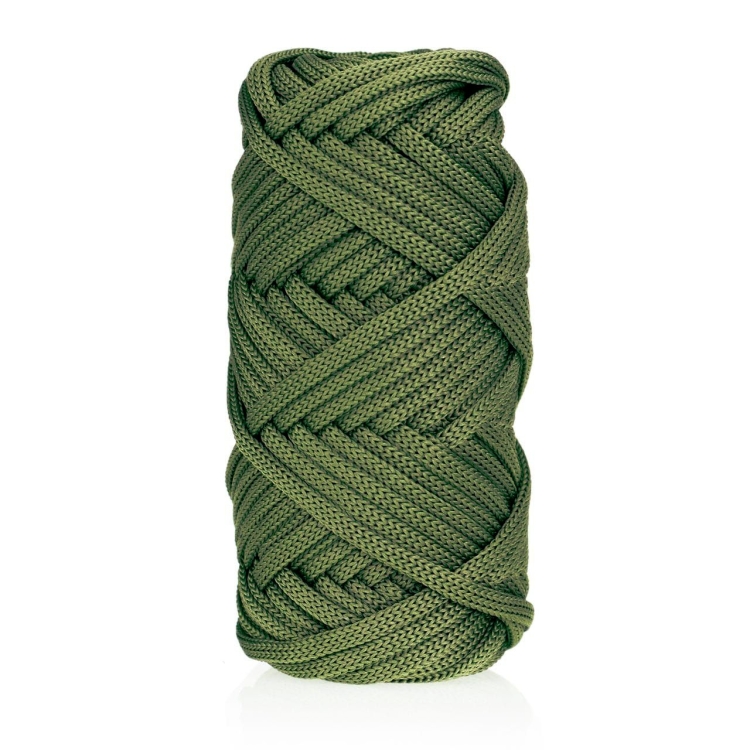 Sznurek POLIESTROWY Płaski do rękodzieła makramy Wojskowy 5mm 20m