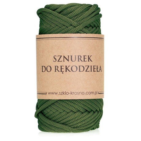 Przejdź do produktu Sznurek POLIESTROWY Płaski do rękodzieła makramy Wojskowy 5mm 50m