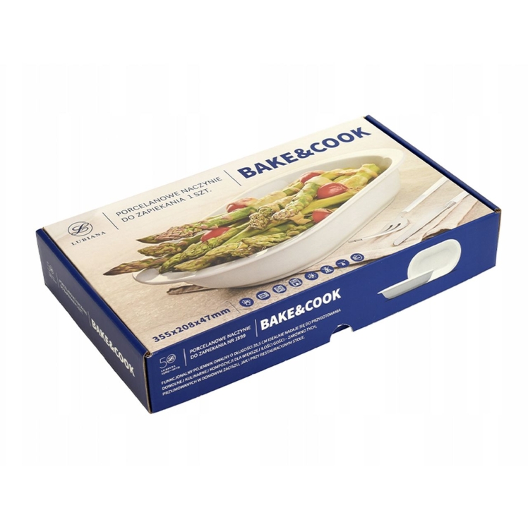 Porcelanowe naczynie żaroodporne do zapiekania LUBIANA Bake&Cook 35,5 cm