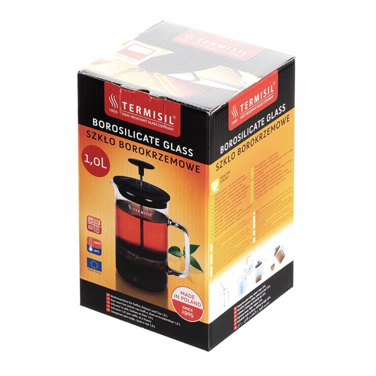 Zaparzacz French Press Dzbanek szklany z zaparzaczem Termisil 1000 ml