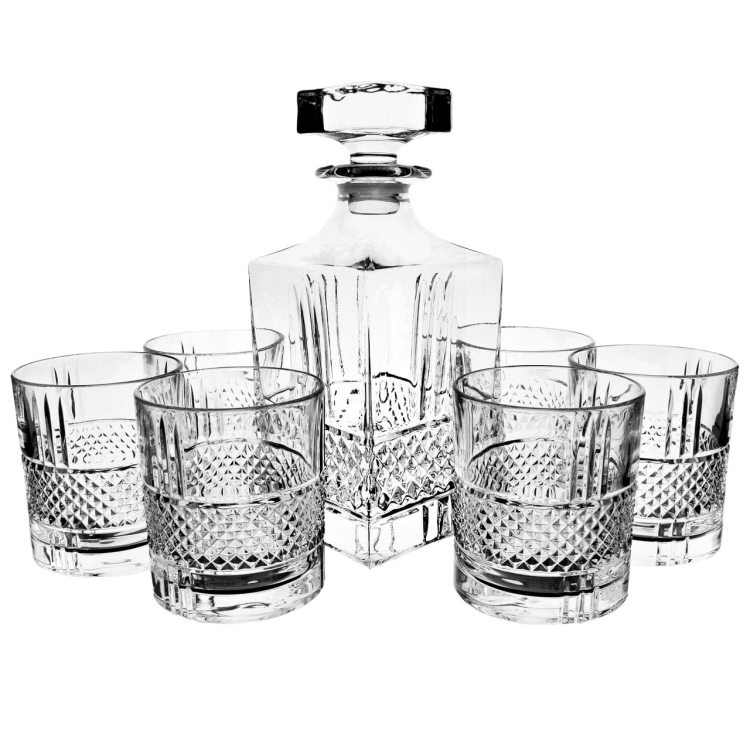 Kryształowy zestaw komplet do whisky 6+1 RCR BRILLANTE 6 szklanek + karafka