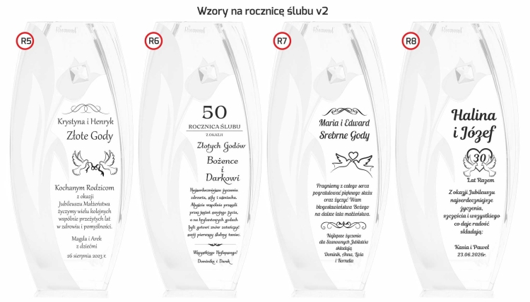 Wazon szklany dekoracyjny z pryzmatem SWAROVSKI 32cm X2772 i grawerem, na ślub, podziękowania