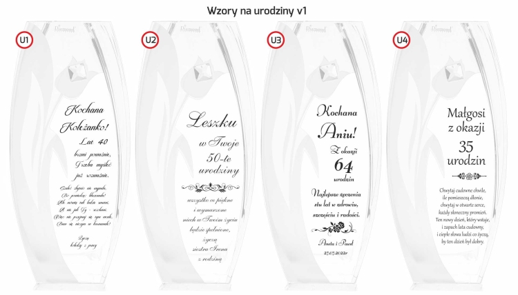 Wazon szklany dekoracyjny z pryzmatem SWAROVSKI 32cm X2772 i grawerem, na ślub, podziękowania