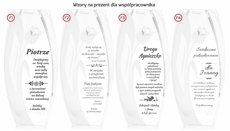 Wazon szklany dekoracyjny z pryzmatem SWAROVSKI 32cm X2772 i grawerem, na ślub, podziękowania