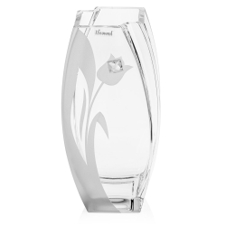 Wazon szklany dekoracyjny z pryzmatem SWAROVSKI 32cm X2772 i grawerem, na ślub, podziękowania