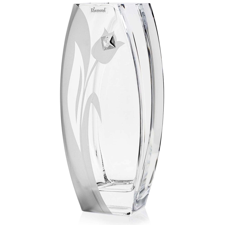 Wazon szklany dekoracyjny z pryzmatem SWAROVSKI 32cm X2772
