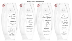 Wazon szklany dekoracyjny z pryzmatem SWAROVSKI 32cm X2771 i grawerem, na ślub, podziękowania