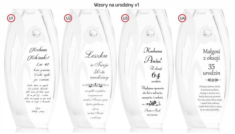 Wazon szklany dekoracyjny z pryzmatem SWAROVSKI 32cm X2771 i grawerem, na ślub, podziękowania