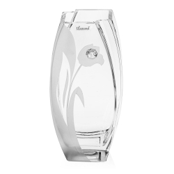 Wazon szklany dekoracyjny z pryzmatem SWAROVSKI 32cm X2771 i grawerem, na ślub, podziękowania