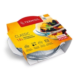 Szklane naczynie żaroodporne do zapiekania okrągłe Termisil 1L