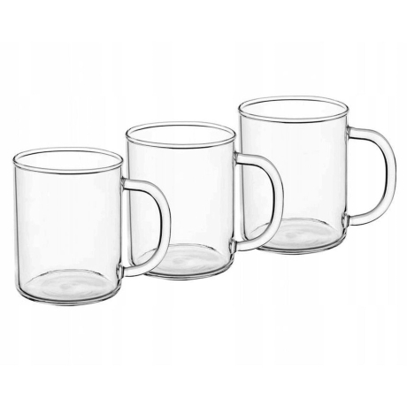 Przejdź do produktu Komplet kubków żaroodpornych do kawy, herbaty Termisil 400 ml 3 szt.