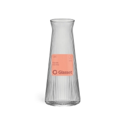 Karafka z korkiem ryflowana / karbowana z OPTYKIEM Glasset LYRA 1150ml