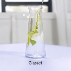 Karafka z korkiem ryflowana / karbowana z OPTYKIEM Glasset LYRA 1150ml