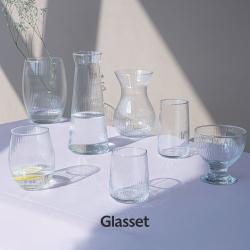 Karafka z korkiem ryflowana / karbowana z OPTYKIEM Glasset LYRA 1150ml