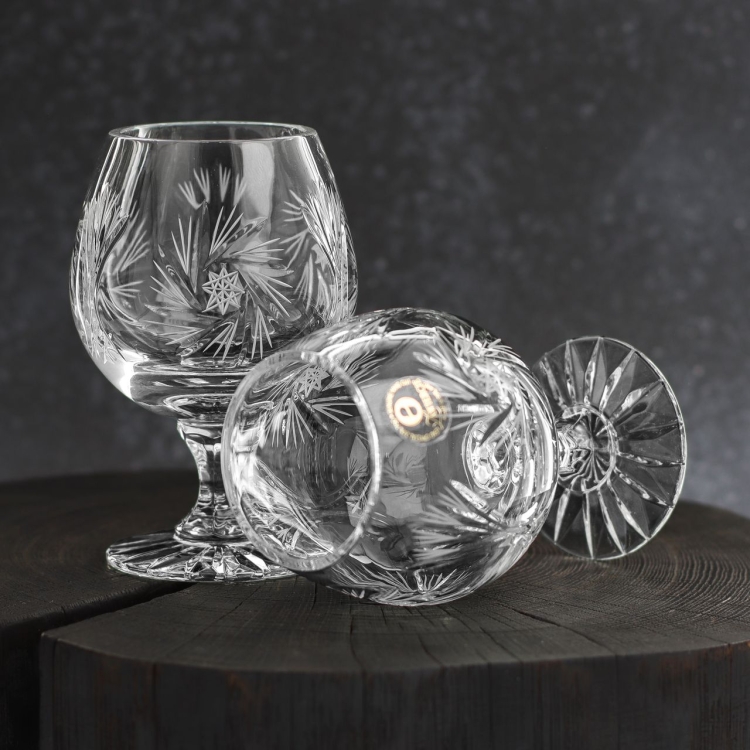 Kryształowe kieliszki do koniaku, brandy ZAWIERCIE Młynek 250ml | 6szt | 041662