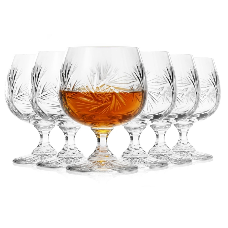 Kryształowe kieliszki do koniaku, brandy ZAWIERCIE Młynek 170ml | 6szt | 037085