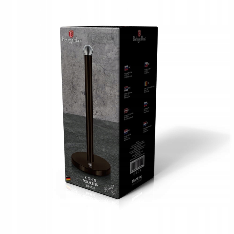 Stojak na ręcznik papierowy Berlinger Haus Shiny black BH-6830