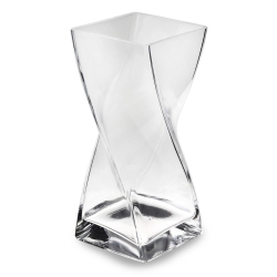 Wazon szklany dekoracyjny skręcony EDWANEX "Twist" BEZBARWNY H-25cm 10x10cm