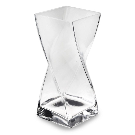 Przejdź do produktu Wazon szklany dekoracyjny skręcony EDWANEX "Twist" BEZBARWNY H-25cm 10x10cm