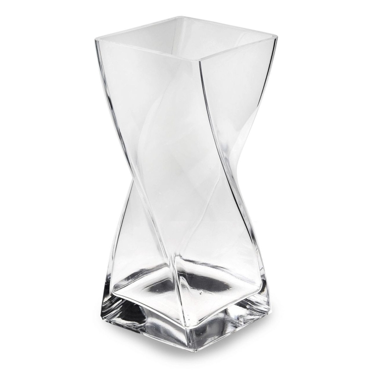 Wazon szklany dekoracyjny skręcony EDWANEX "Twist" BEZBARWNY H-25cm 10x10cm