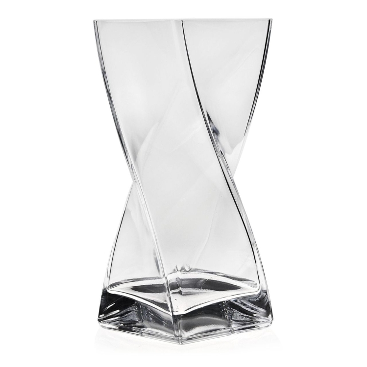 Wazon szklany dekoracyjny skręcony EDWANEX "Twist" BEZBARWNY H-25cm 10x10cm