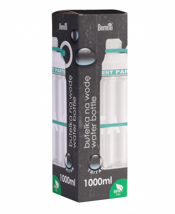 Sportowa butelka bidon na wodę z rurką BERRETTI TRITAN BPA FREE 1L BR-0176
