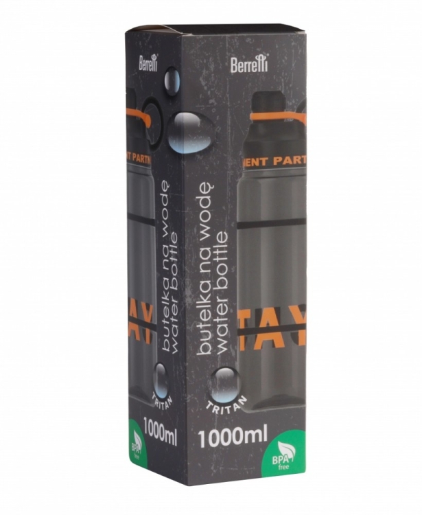 Sportowa butelka bidon na wodę z rurką BERRETTI TRITAN BPA FREE 1L BR-0169